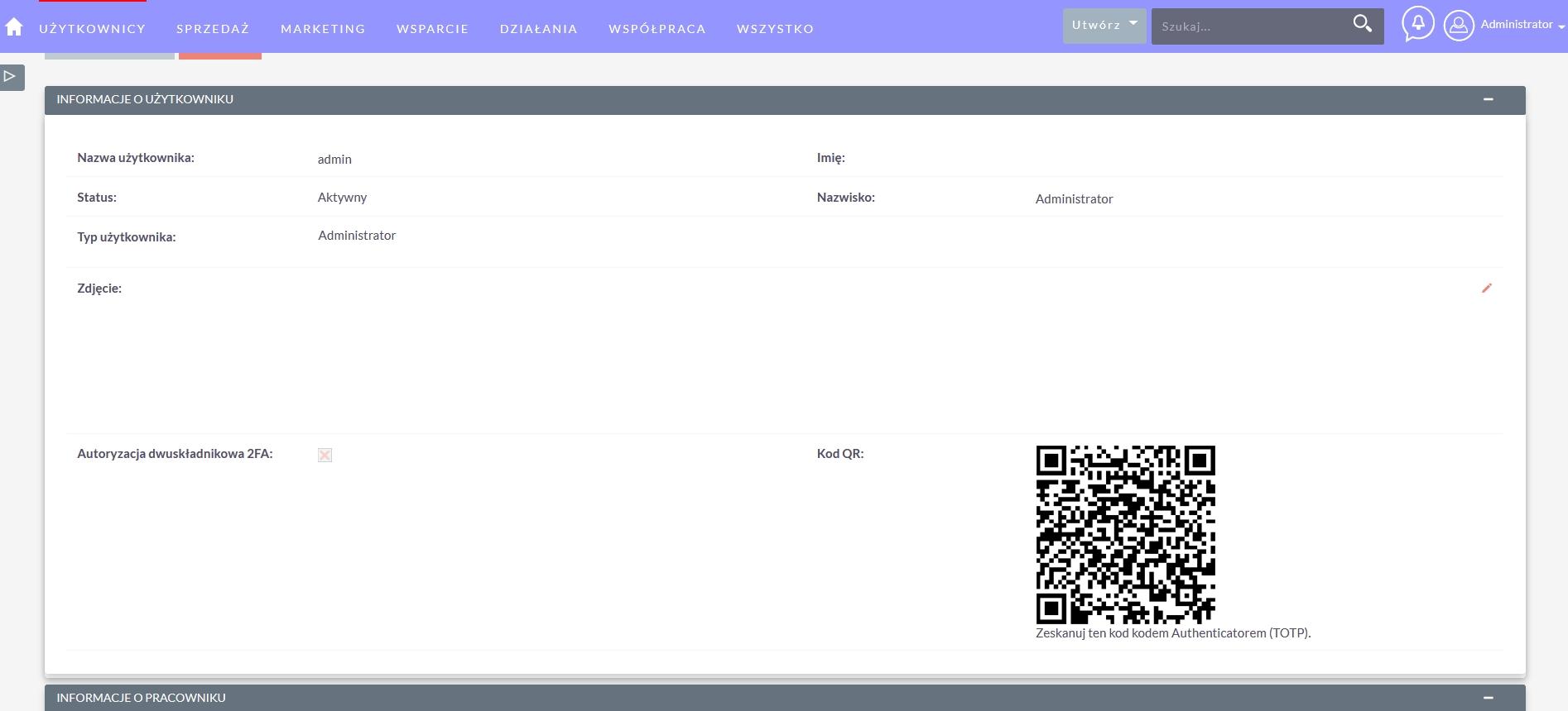 Kod QR do aplikacji typu Authenticator
